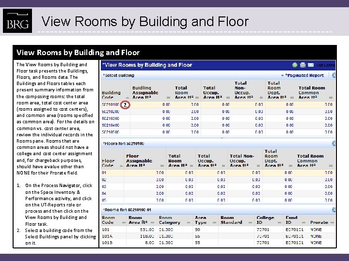 View Rooms by Building and Floor The View Rooms by Building and Floor task