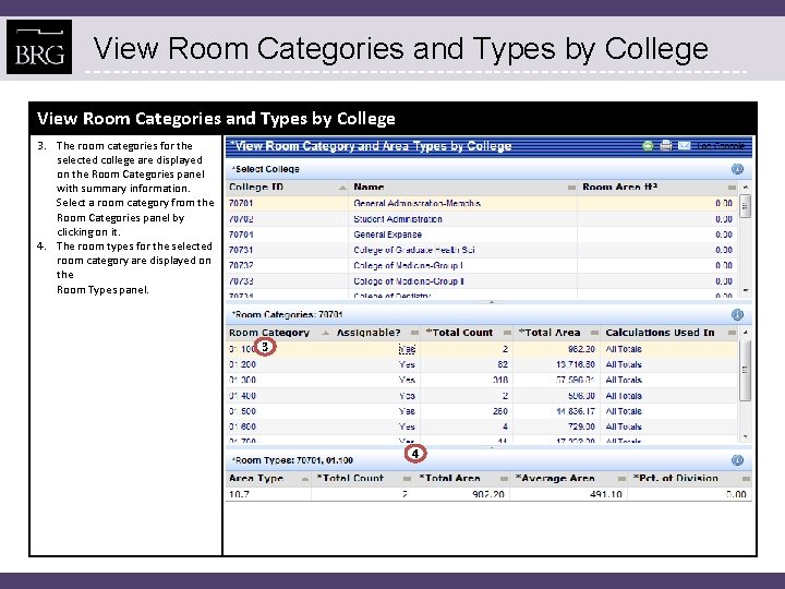 View Room Categories and Types by College 3. The room categories for the selected