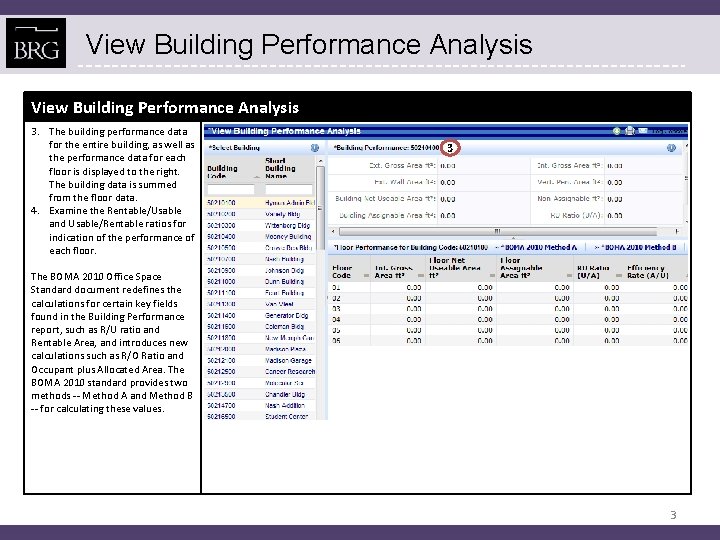 View Building Performance Analysis 3. The building performance data for the entire building, as