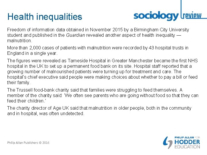 Health inequalities Freedom of information data obtained in November 2015 by a Birmingham City