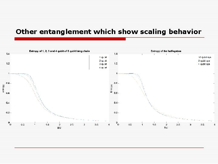 Other entanglement which show scaling behavior 