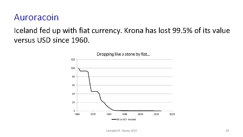 Auroracoin Iceland fed up with fiat currency. Krona has lost 99. 5% of its