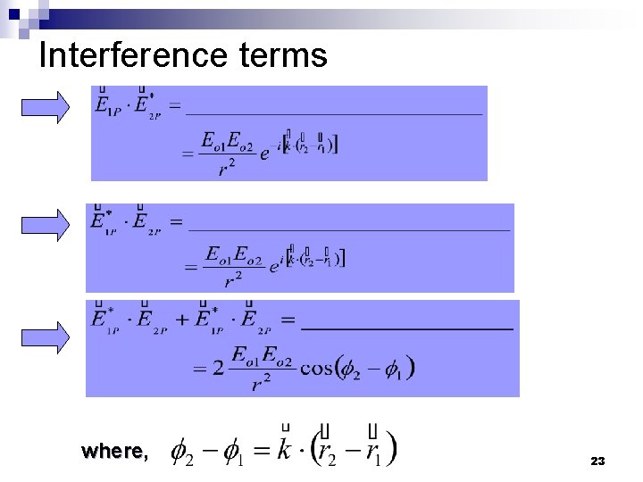 Interference terms where, 23 
