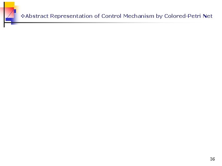 v. Abstract Representation of Control Mechanism by Colored-Petri Net 36 