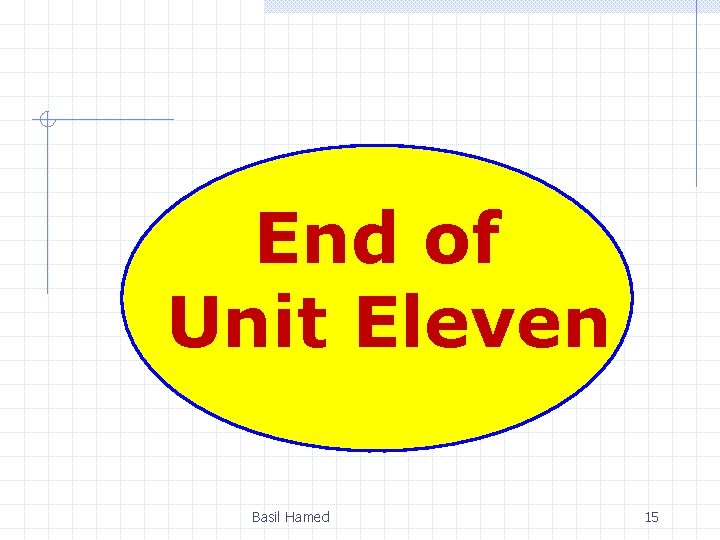 End of Unit Eleven Basil Hamed 15 