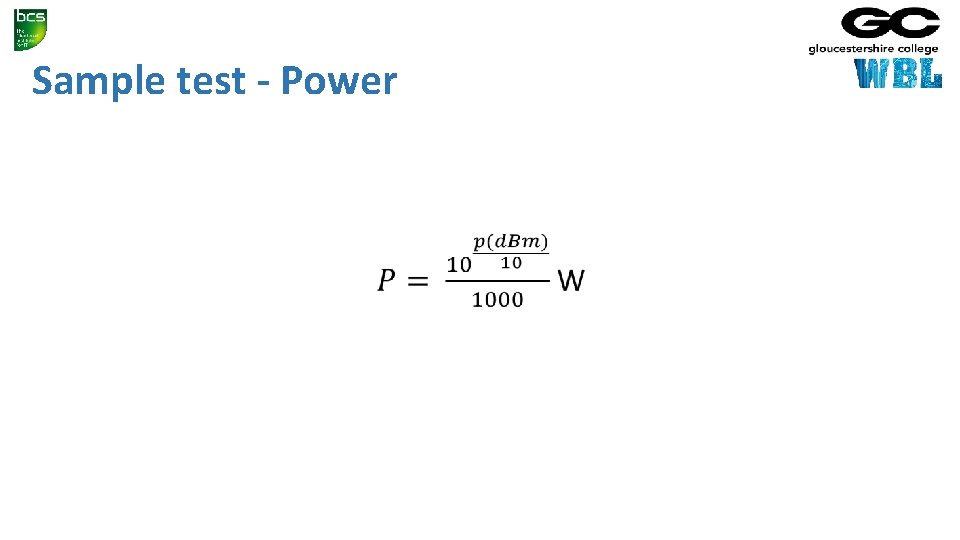 Sample test - Power • 