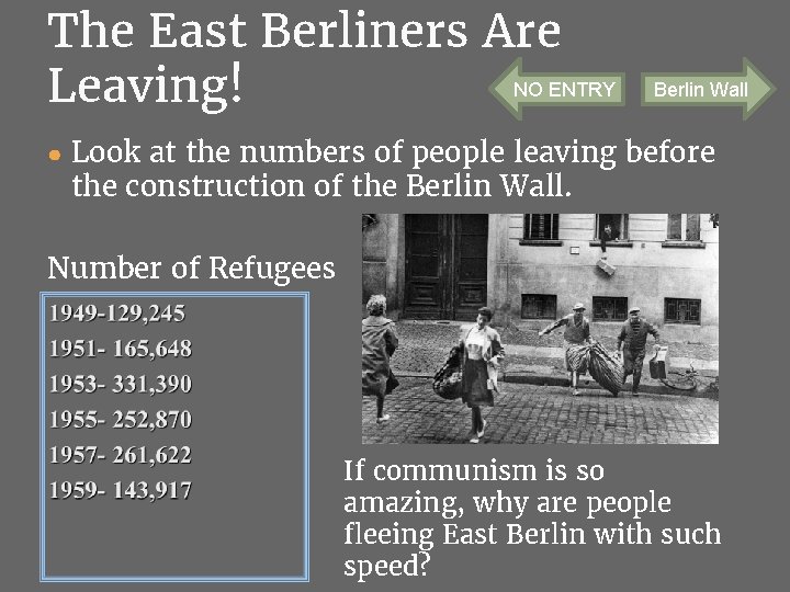 The East Berliners Are NO ENTRY Leaving! Berlin Wall ● Look at the numbers