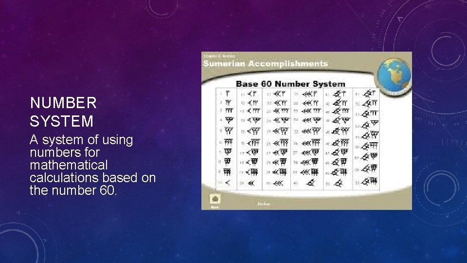 NUMBER SYSTEM A system of using numbers for mathematical calculations based on the number NUMBER SYSTEM A system of using numbers for mathematical calculations based on the number
