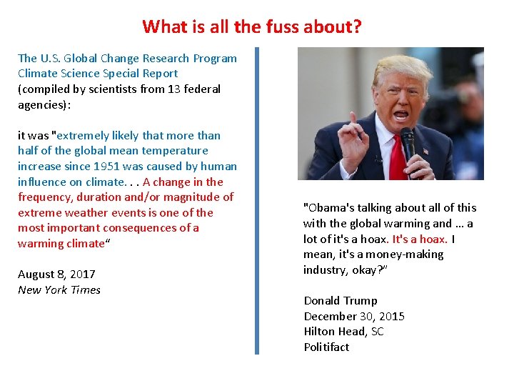 What is all the fuss about? The U. S. Global Change Research Program Climate