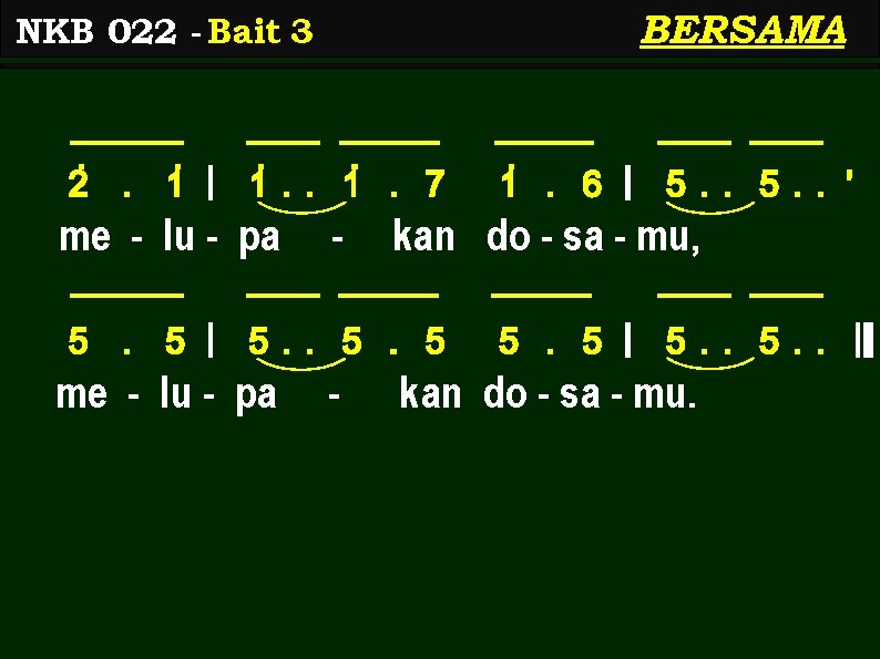 BERSAMA NKB 022 - Bait 3 2>. 1> | 1>. 7 me - lu