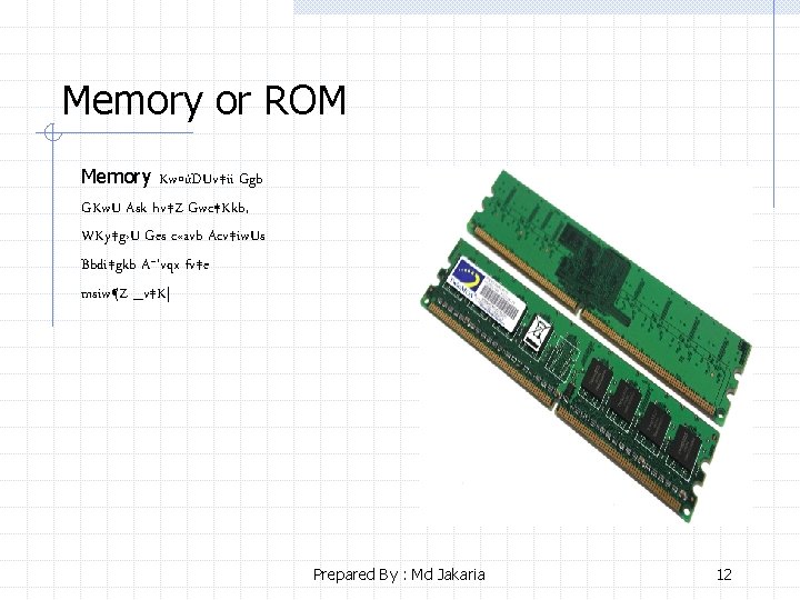 Memory or ROM Memory Kw¤úDUv‡ii Ggb GKw. U Ask hv‡Z Gwc ‡Kkb, WKy‡g›U Ges