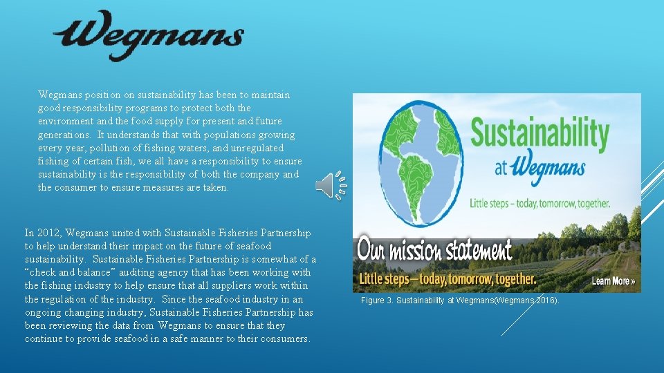 Wegmans position on sustainability has been to maintain good responsibility programs to protect both