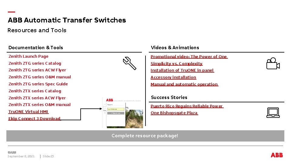 — ABB Automatic Transfer Switches Resources and Tools Documentation & Tools Videos & Animations