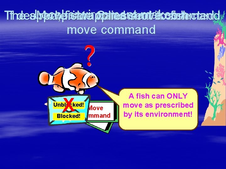 Local environment makes a The If desired, appropriate Movefish command applies Or… command sent