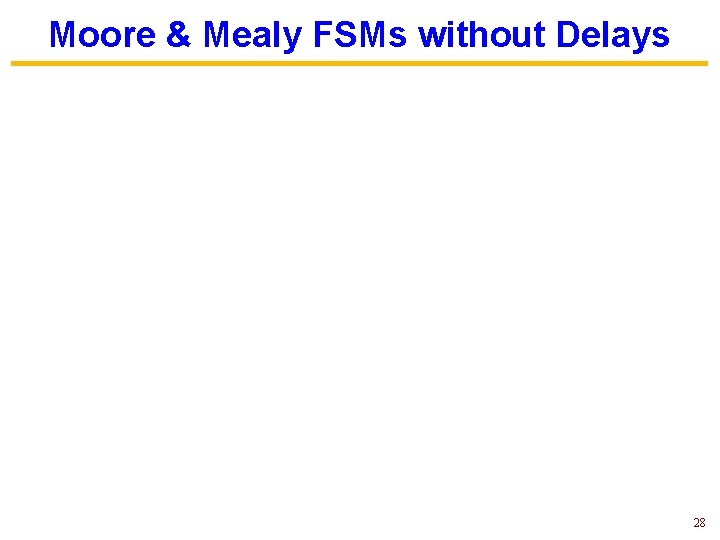 Moore & Mealy FSMs without Delays 28 
