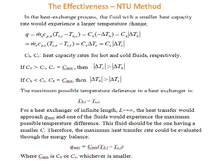 The Effectiveness – NTU Method 