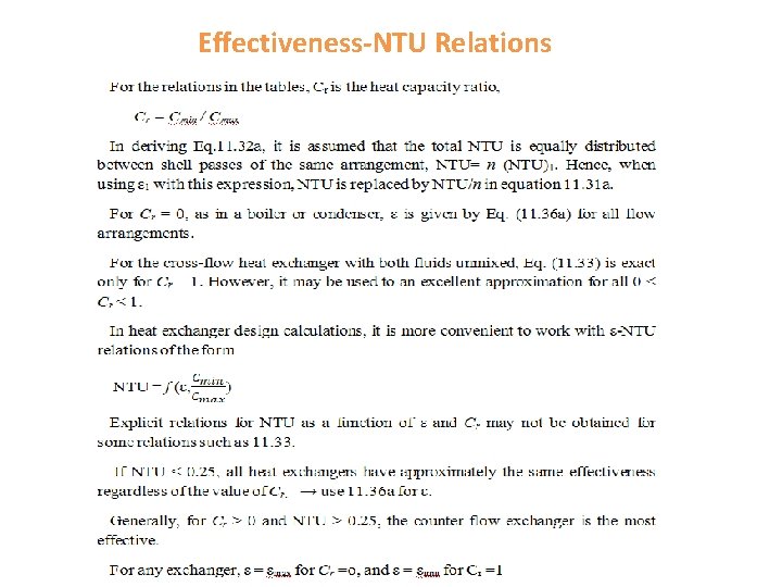 Effectiveness-NTU Relations 