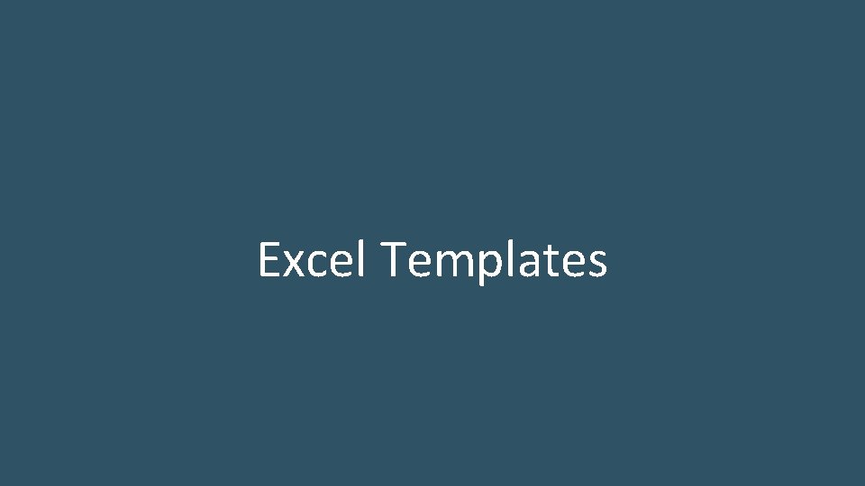 Excel Templates 