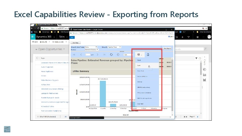 Excel Capabilities Review - Exporting from Reports 