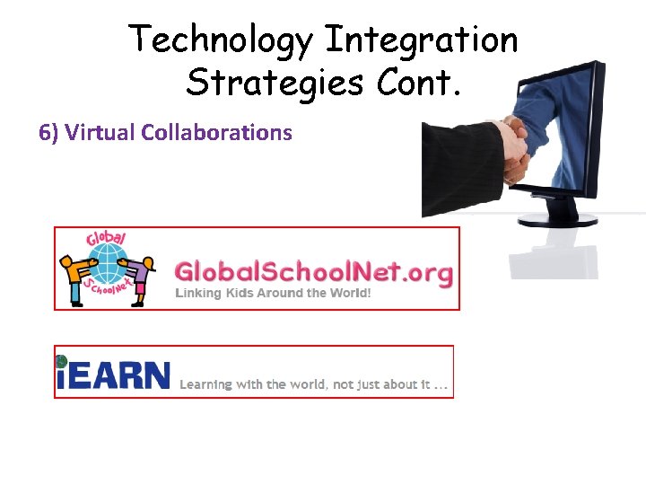 Technology Integration Strategies Cont. 6) Virtual Collaborations 