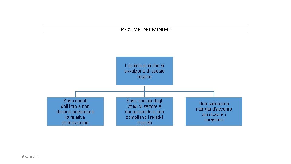 REGIME DEI MINIMI I contribuenti che si avvalgono di questo regime Sono esenti dall’Irap