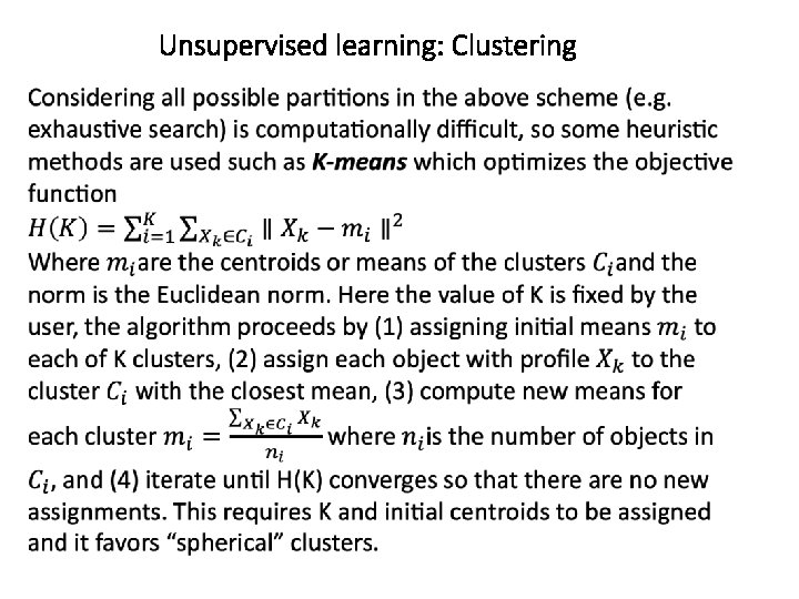 Unsupervised learning: Clustering 