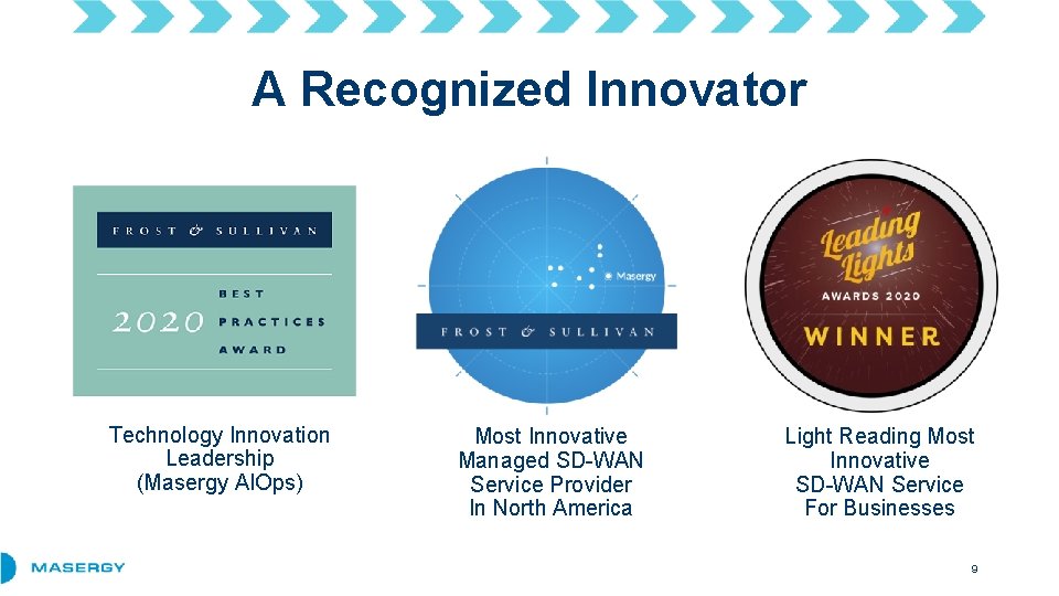 A Recognized Innovator Technology Innovation Leadership (Masergy AIOps) Most Innovative Managed SD-WAN Service Provider