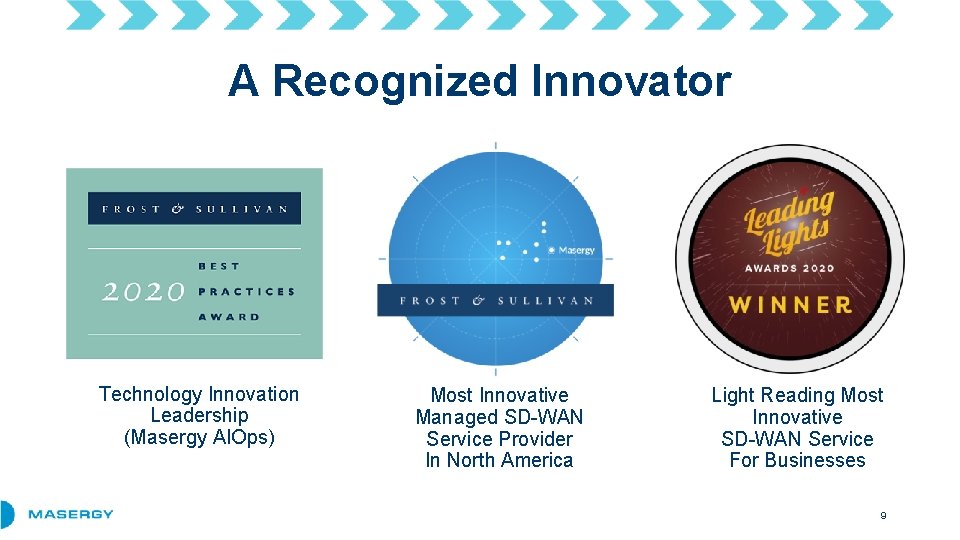 A Recognized Innovator Technology Innovation Leadership (Masergy AIOps) Most Innovative Managed SD-WAN Service Provider