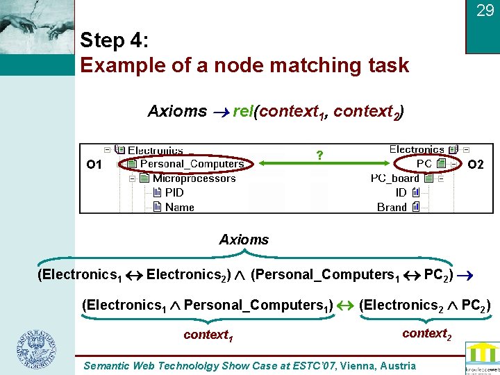 29 Step 4: Example of a node matching task Axioms rel(context 1, context 2)