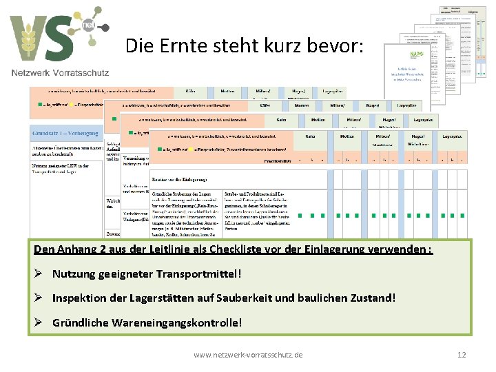 Die Ernte steht kurz bevor: Den Anhang 2 aus der Leitlinie als Checkliste vor