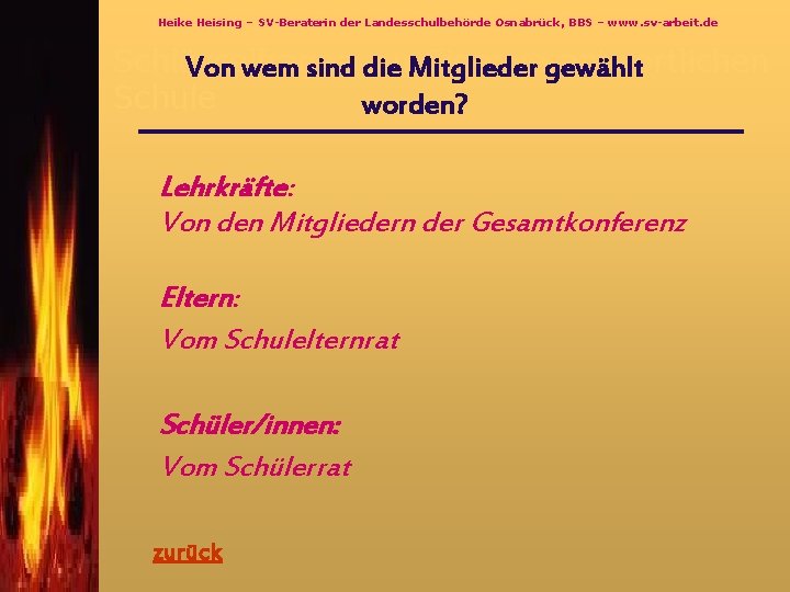 Heike Heising – SV-Beraterin der Landesschulbehörde Osnabrück, BBS – www. sv-arbeit. de Schlüsselfragen zur.