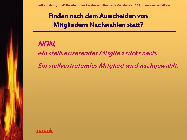 Heike Heising – SV-Beraterin der Landesschulbehörde Osnabrück, BBS – www. sv-arbeit. de Schlüsselfragen zur