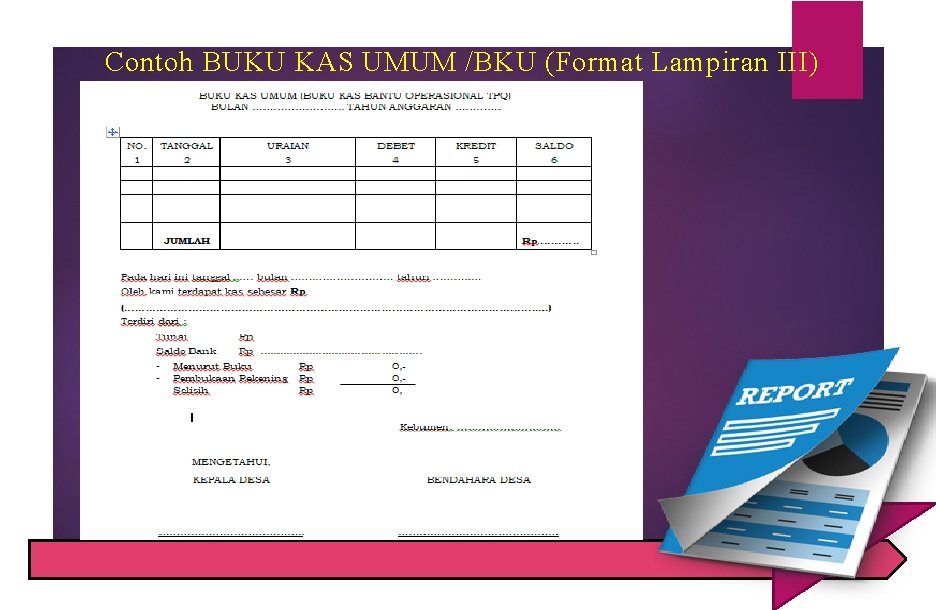 Contoh BUKU KAS UMUM /BKU (Format Lampiran III) 