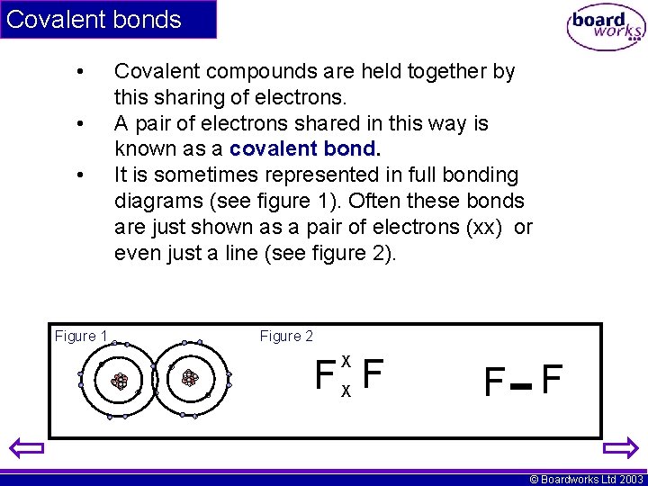 Covalent bonds • • • Figure 1 Covalent compounds are held together by this