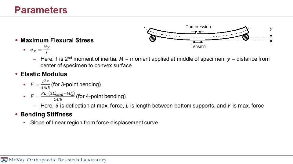 Parameters Compression w Tension 