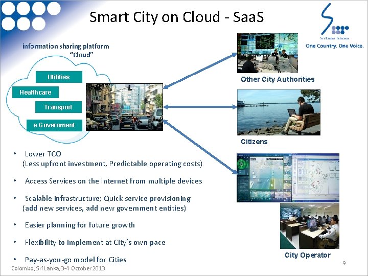 Smart City on Cloud - Saa. S information sharing platform “Cloud” Utilities Other City