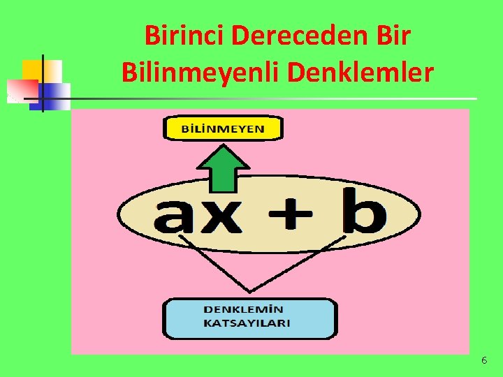 Birinci Dereceden Bir Bilinmeyenli Denklemler 6 