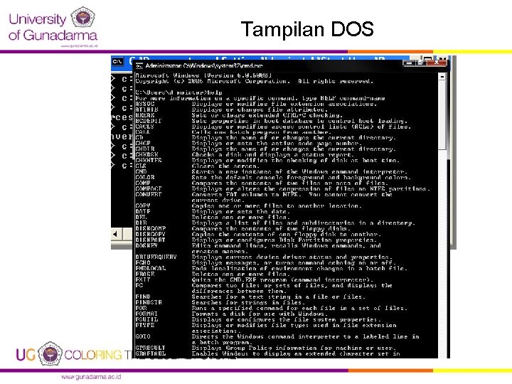 Tampilan DOS 