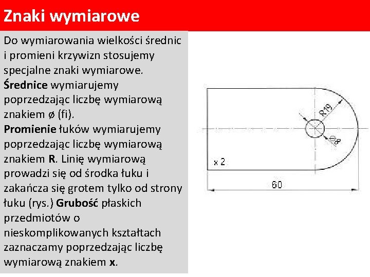 Wymiarowanie PODSTAWY RYSUNKU TECHNICZNEGO Wymiarowanie Aby rysunek
