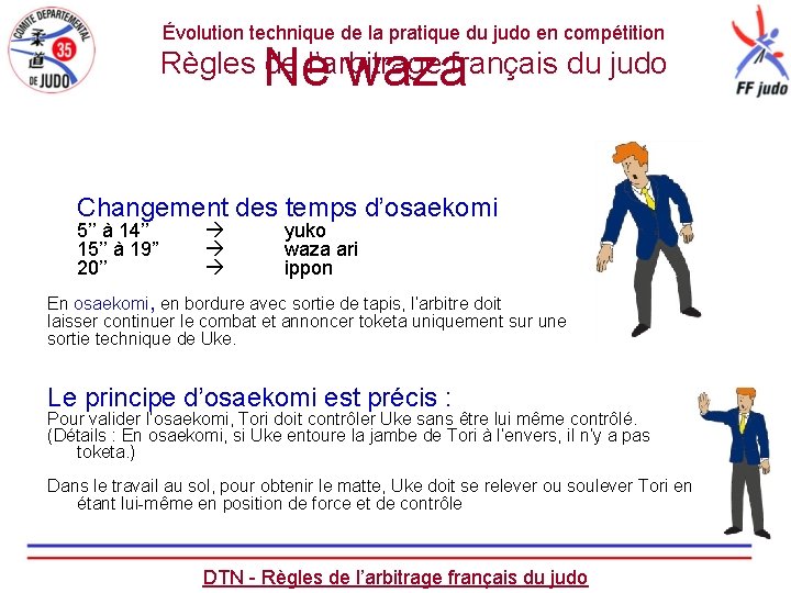 Évolution technique de la pratique du judo en compétition Ne waza Règles de l’arbitrage