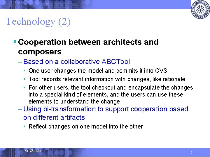 Technology (2) § Cooperation between architects and composers – Based on a collaborative ABCTool