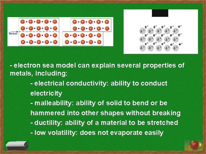 - electron sea model can explain several properties of metals, including: - electrical conductivity: