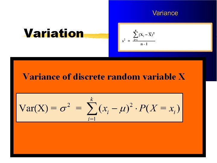 Variation Variance of discrete random variable X 