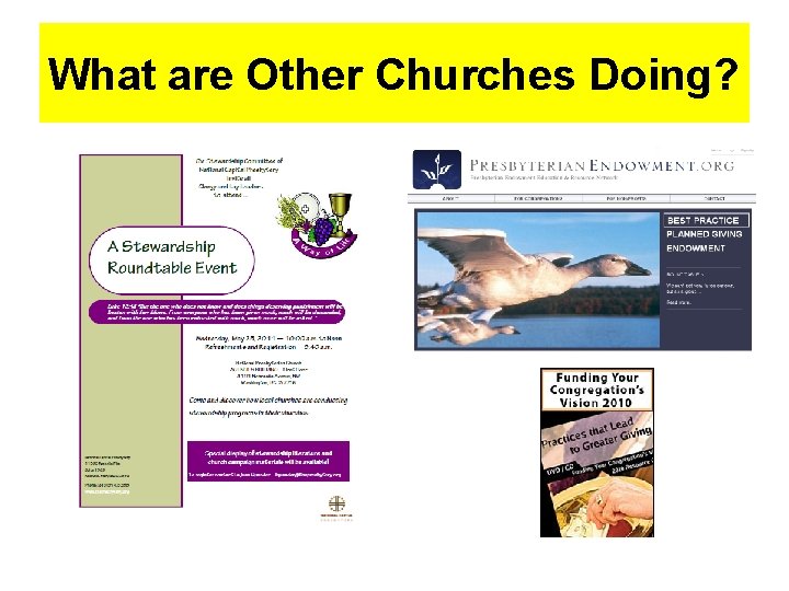 What are Other Churches Doing? 