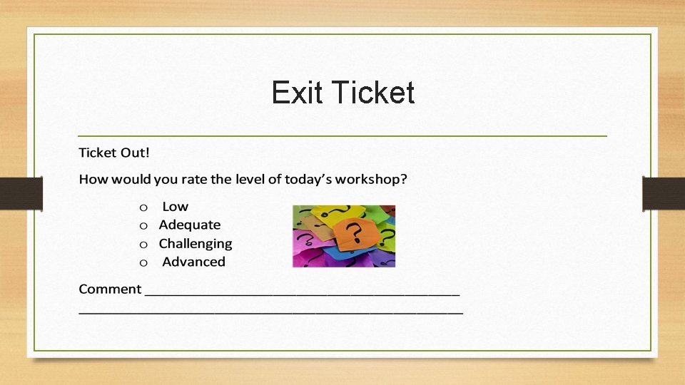 Exit Ticket 