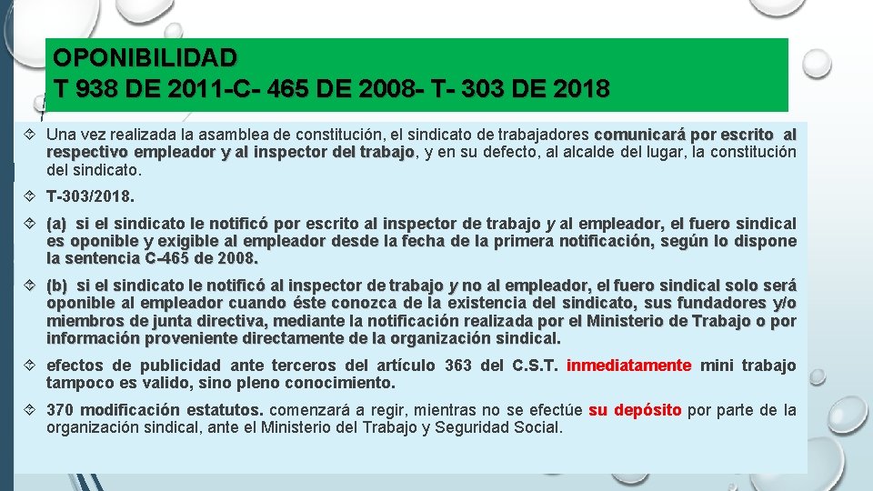 OPONIBILIDAD T 938 DE 2011 -C- 465 DE 2008 - T- 303 DE 2018