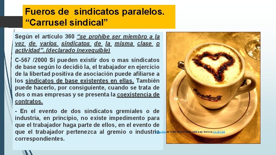 Fueros de sindicatos paralelos. “Carrusel sindical” Según el artículo 360 “se prohíbe ser miembro