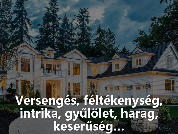 Versengés, féltékenység, intrika, gyűlölet, harag, keserűség… 