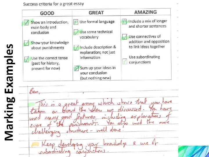 Marking Examples 