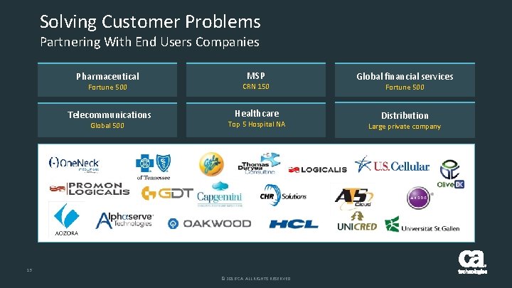 Solving Customer Problems Partnering With End Users Companies Pharmaceutical MSP Fortune 500 CRN 150